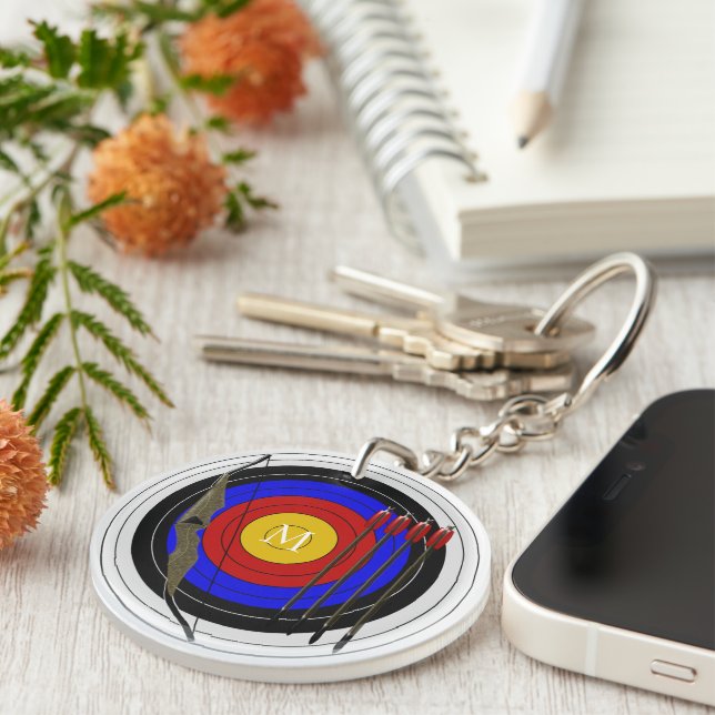 Monogrammed Archery Design Key Ring (Front Right)