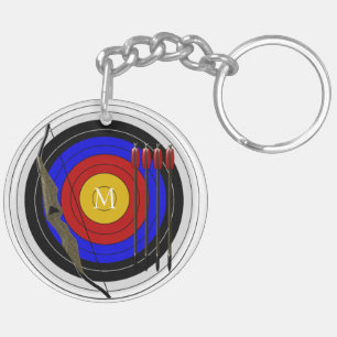 Monogrammed Archery Design Key Ring
