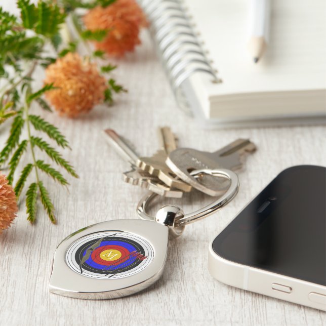Monogrammed Archery Design Key Ring (Side)
