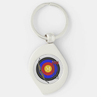 Monogrammed Archery Design Key Ring