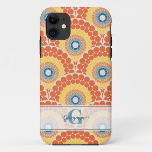 Monogrammed Art Deco Aegean Summer Radiant Mandala iPhone 11 Case