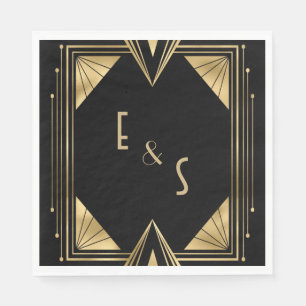 Monogrammed art deco Wedding Party Napkin