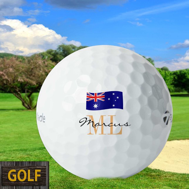 Monogrammed Australian Flag & Aussie Golf Balls (Creator Uploaded)