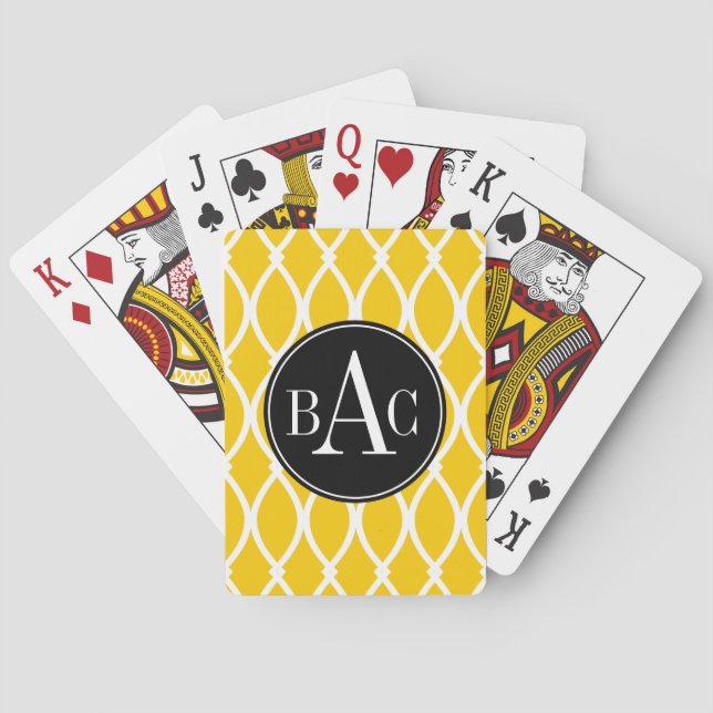 Monogrammed Barcelona Print Playing Cards (Back)