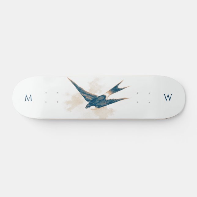 Monogrammed Barn Swallow Skateboard (Horz)