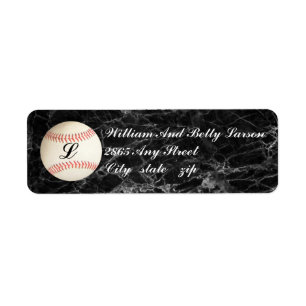 MONOGRAMMED BASEBALL,- RETURN ADDRESS LABELS