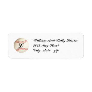MONOGRAMMED BASEBALL,- RETURN ADDRESS LABELS