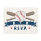 Monogrammed Baseball Wedding RSVP Postcard
