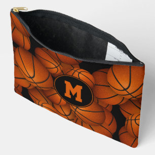 Monogrammed basketballs pattern  accessory pouch