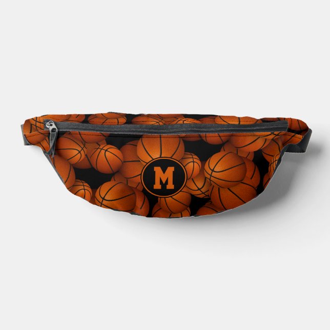 Monogrammed basketballs pattern  bum bags (Lay Down)