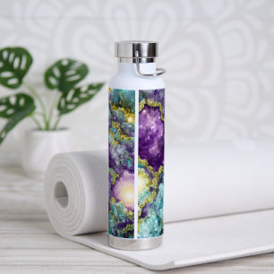Monogrammed Beautiful Amethyst Crystal Geode Water Bottle