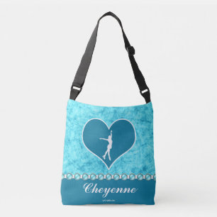 Monogrammed Beautiful Turquoise Figure Skater Crossbody Bag
