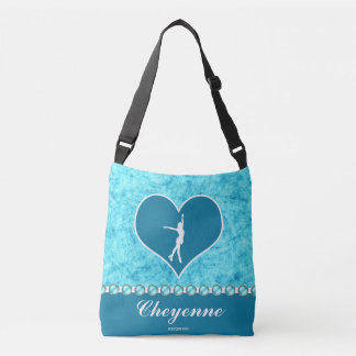 Monogrammed Beautiful Turquoise Figure Skater Crossbody Bag