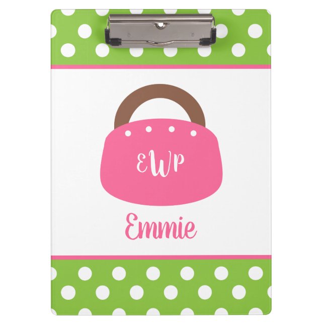 Monogrammed Bermuda Bag Personalised Clipboard (Front)