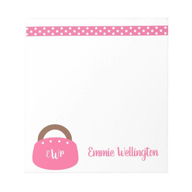 Monogrammed Bermuda Bag Personalised Notepad (Front)