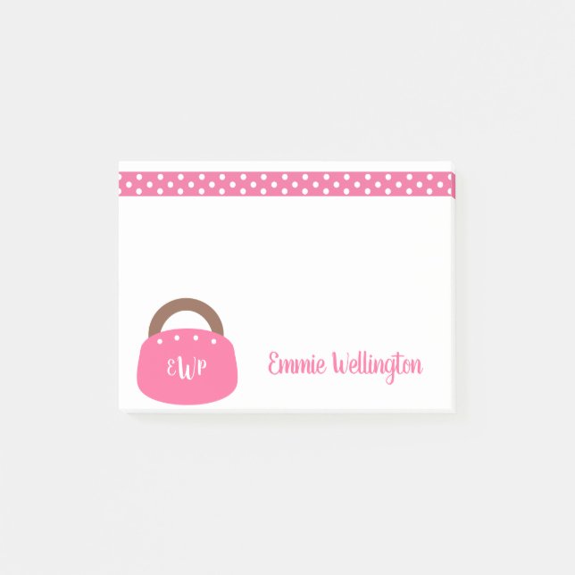 Monogrammed Bermuda Bag Post-it Notepad (Front)