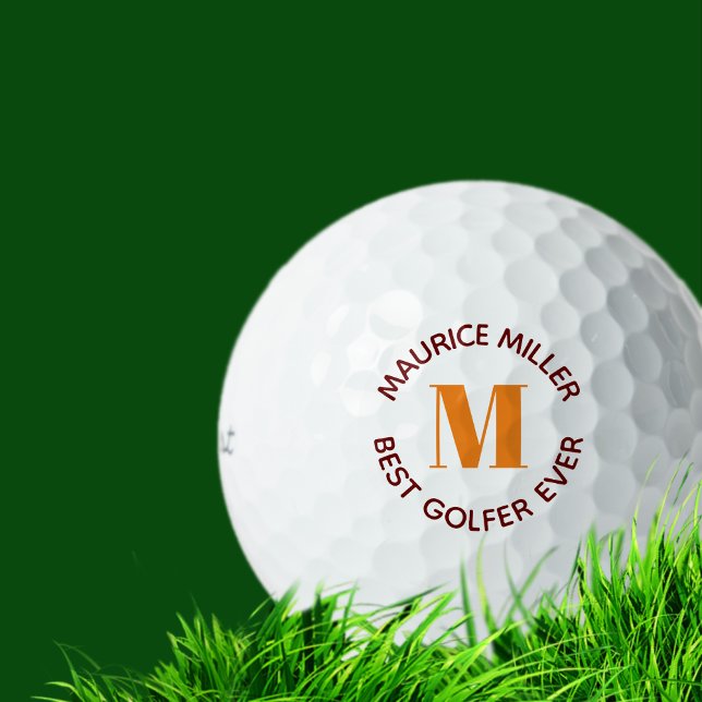 Monogrammed 'Best Golfer Ever' Custom Name  Golf Balls (Creator Uploaded)