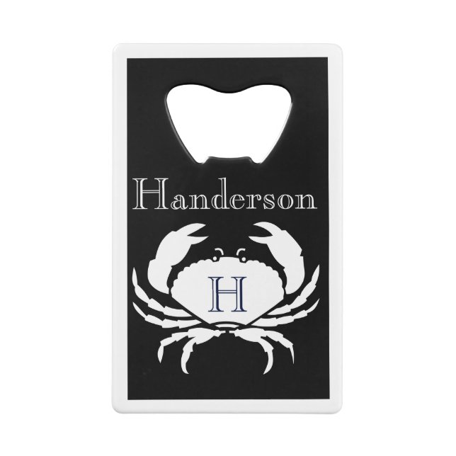 Monogrammed Black and White Crab Nautical  (Back)