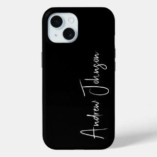 Monogrammed Black  iPhone 15 Case