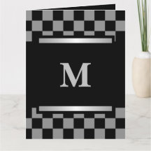 Monogrammed Black Checkered 
