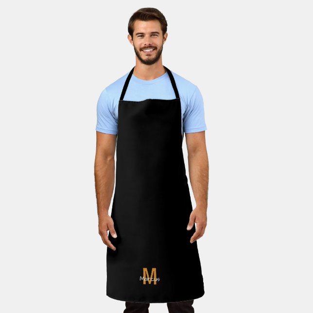 Monogrammed Black Chic  Apron (Worn)