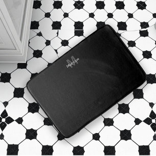 Monogrammed Black Chic Bath Mat