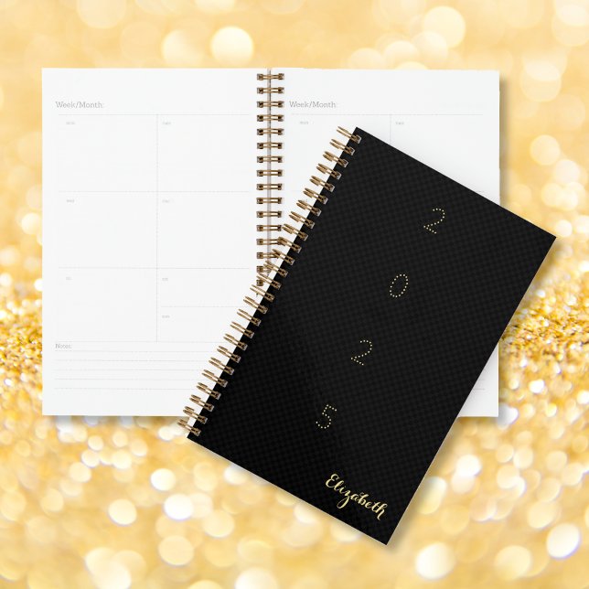 Monogrammed Black Gold Weekly Monthly 2025 Planner (Monogrammed Black Gold Weekly Monthly 2025 Planner)