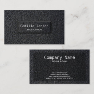 Monogrammed Black Granite Business Card