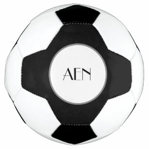 Monogrammed Black Grey White Football