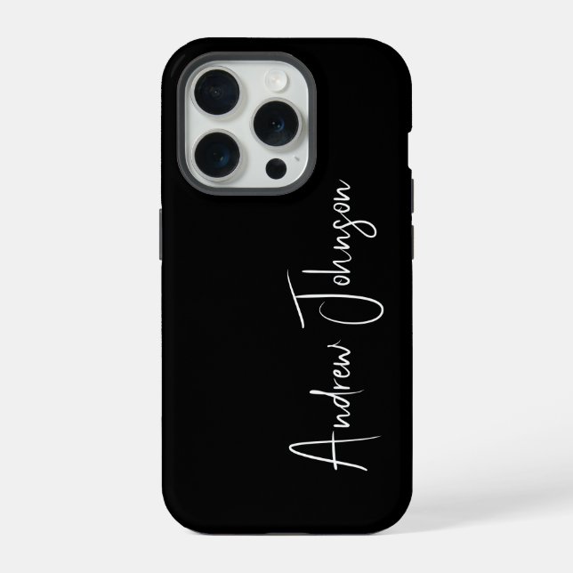 Monogrammed Black  iPhone Case (Back)