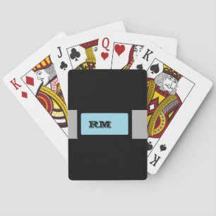 Monogrammed black playing cards
