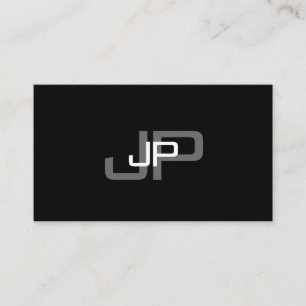 Monogrammed Black & White Minimalist Template Business Card