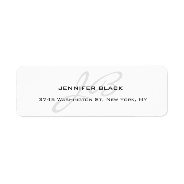 Monogrammed Black & White Plain Modern Minimalist (Front)