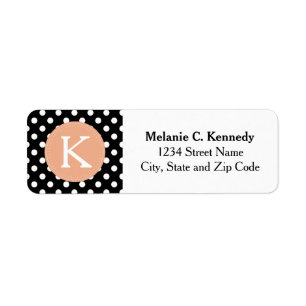 Monogrammed Black White Polka Dot Pattern