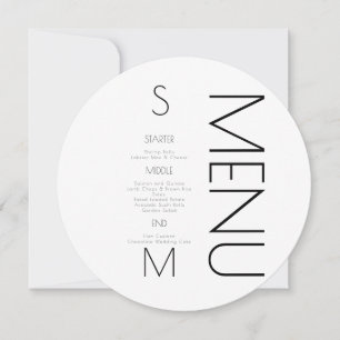 Monogrammed Black White Simple Wedding Menu