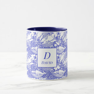 Monogrammed Blue And White Humpback Whale  Mug