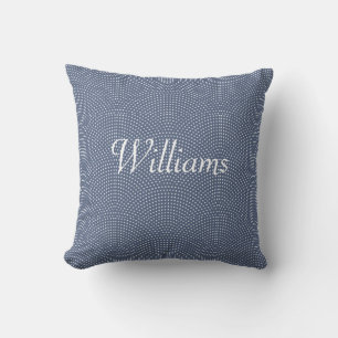 Monogrammed blue arch Throw Pillow
