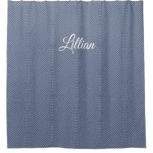 Monogrammed blue arches Shower Curtain