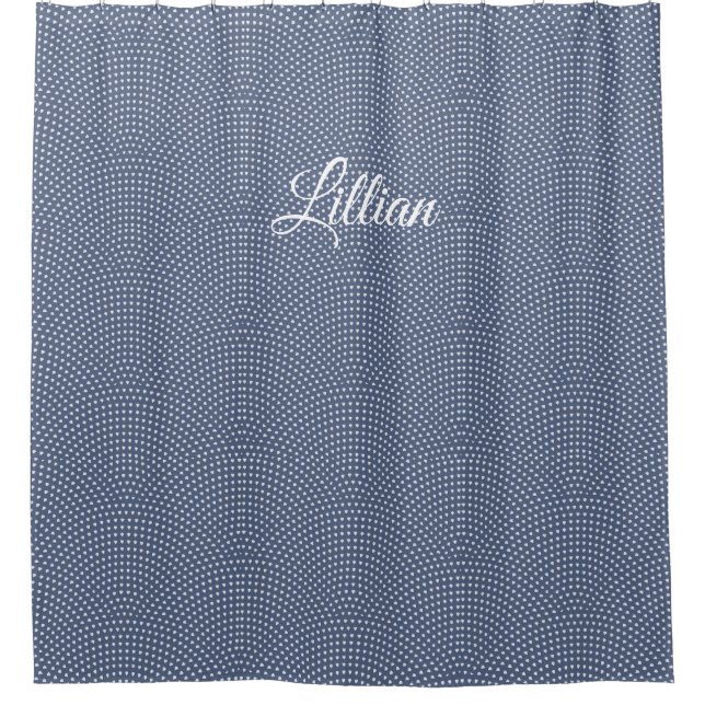 Monogrammed blue arches Shower Curtain (Front)