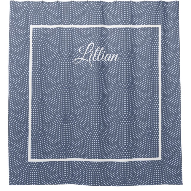 Monogrammed blue arches Shower Curtain (Front)