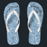 Monogrammed Blue Glitter Mother of Bride Groom  Flip Flops<br><div class="desc">A fun gift for both the mother of the bride and groom. When her feet are tired at the end of the night,  she'll want these!  Personalise them!</div>