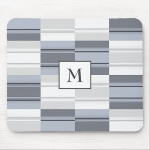 Monogrammed Blue- Grey Rectangle Mouse Mat
