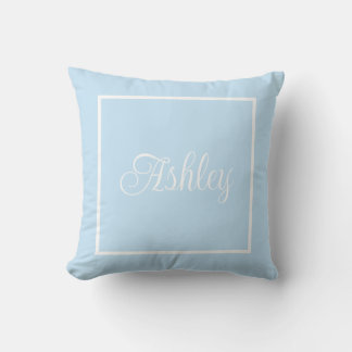 Monogrammed blue Throw Pillow