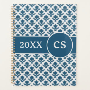 Monogrammed Blue & White French Tapestry Planner