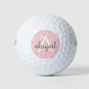 Monogrammed Blush Pink Add Your Own Name Golf Balls