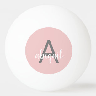 Monogrammed Blush Pink Add Your Own Name Ping Pong Ball