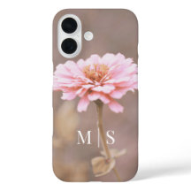 Monogrammed Blush Pink Montana Wildflower