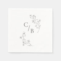 Monogrammed Boho Cherry Blossom Floral Wedding