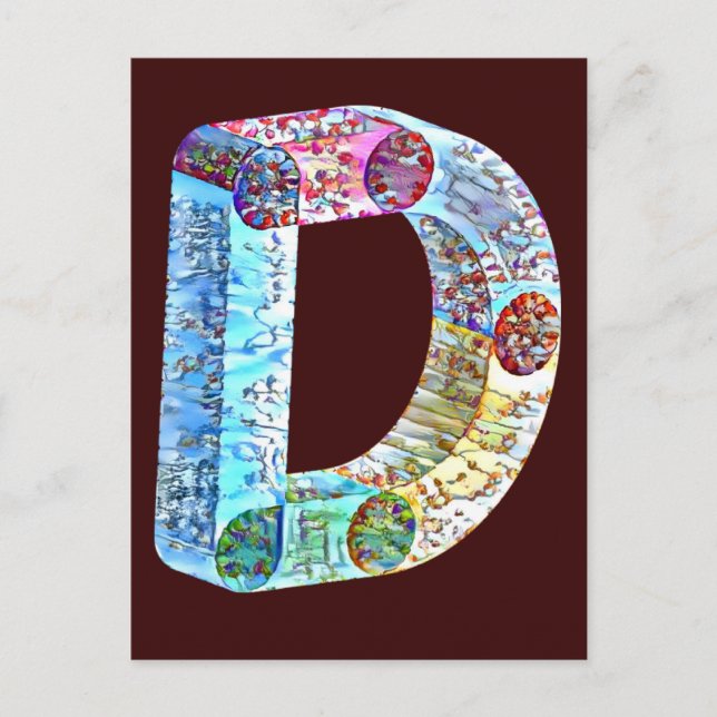 Monogrammed bold letter D  Postcard (Front)