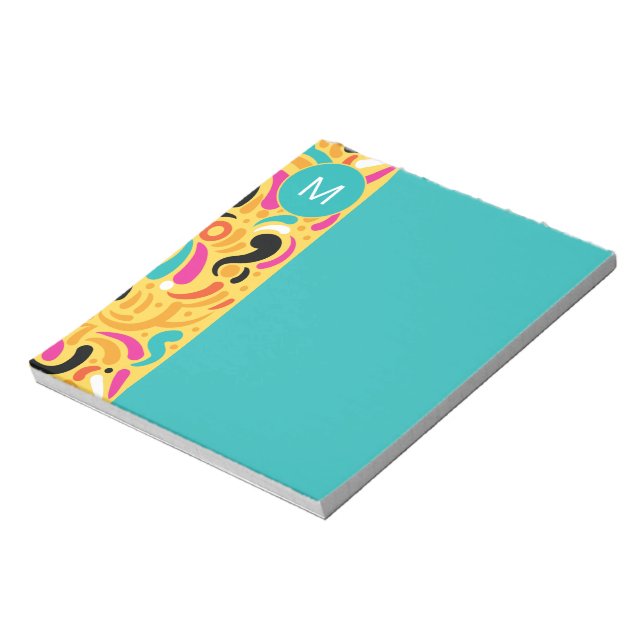 Monogrammed Boldy Coloured Abstract Notepad (Rotated)